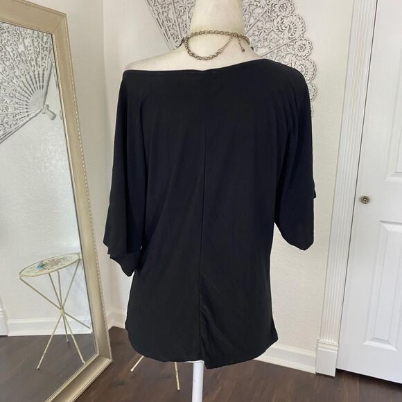 Early 2000's Whimsygoth Off The Shoulder Black Sequin Beaded Top S / M / L - Picture 5 of 8